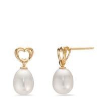 Pendant d'oreilles Or jaune 9K perle d'eau douce Coeur-604625