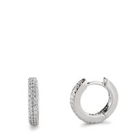 Créoles à charnières Argent Zircone Rhodié-604748