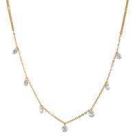 Collier Argent Zircone 7 Pierres jaune Plaqué or 42-45 cm-604861