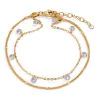 Bracelet Argent Zircone 8 Pierres jaune Plaqué or 17-20 cm-604862