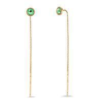 Pendant d'oreilles Argent Zircone vert, 2 Pierres jaune Plaqué or-604866