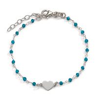Bracelet Argent Cristal Rhodié Coeur 15.5-18.5 cm-604867