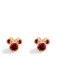 Clous d'oreilles Or jaune 9K Zircone rouge, 6 Pierres Ø8 mm-605066