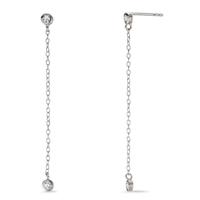 Pendant d'oreilles Argent Zircone 4 Pierres Rhodié-605126