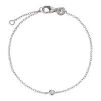 Bracelet Argent Zircone Rhodié 16-18 cm-605128