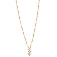 Collier Bronze Zircone 3 Pierres 40-45 cm-605163