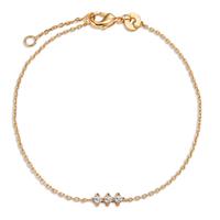 Bracelet Bronze Zircone 3 Pierres 16-18 cm-605164