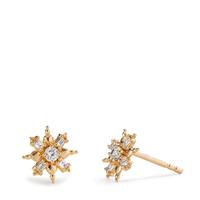 Clous d'oreilles Bronze Zircone 10 Pierres Flocon de Neige Ø8 mm-605177
