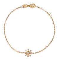 Bracelet Bronze Zircone 5 Pierres Flocon de Neige 16-18 cm-605179