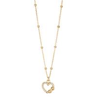 Collier Argent Zircone jaune Plaqué or Coeur 42-45 cm-605280