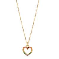 Collier Argent Zircone coloré jaune Plaqué or Coeur 42-45 cm-605283