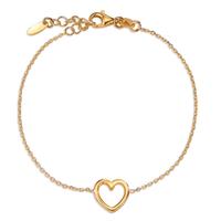 Bracelet Argent jaune Plaqué or Coeur 17-19 cm-605294