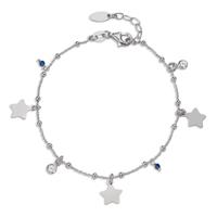 Bracelet Argent Zircone 4 Pierres Rhodié Étoile 17-19 cm-605299