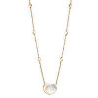 Collier Argent jaune Plaqué or nacre Coeur 40-44 cm-605301