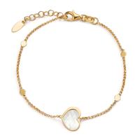 Bracelet Argent jaune Plaqué or nacre Coeur 17-19 cm-605302