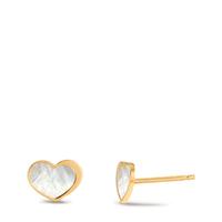 Clous d'oreilles Argent jaune Plaqué or nacre Coeur-605303