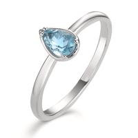 Bague Or blanc 18K Aigue-Marine 0.40 ct-605312