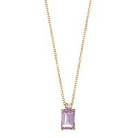 Collier Or jaune 18K Améthyste 0.60 ct, 2 Pierres 40-42 cm-605319