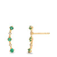 Clous d'oreilles Or jaune 18K Émeraude 0.21 ct, 10 Pierres-605326