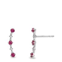 Clous d'oreilles Or blanc 18K Rubis 0.30 ct, 10 Pierres-605328
