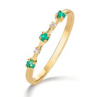 Bague Or jaune 18K Émeraude 0.10 ct, 5 Pierres-605334