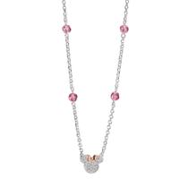 Collier Argent Zircone rose rosé Bicolore 35-40 cm-605494
