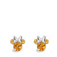 Clous d'oreilles Argent Zircone orange, 6 Pierres Ø6 mm-605552