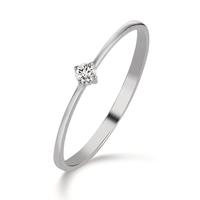 Bague solitaire Or blanc 18K Diamant 0.05 ct, w-si-605624