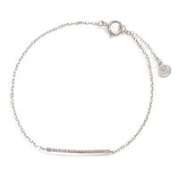 Bracelet Or blanc 18K Diamant 0.10 ct, 21 Pierres, w-si 17-19 cm-605627