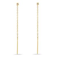 Boucles d'oreilles pendantes Or jaune 18K Diamant 0.02 ct, 2 Pierres, w-si-605658