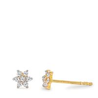 Ohrstecker 750/18 K Gelbgold Diamant 0.084 ct, 14 Steine, w-si Ø3.5 mm-605687