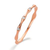 Bague Or rouge 18K Diamant 0.033 ct, 3 Pierres, w-si-605693