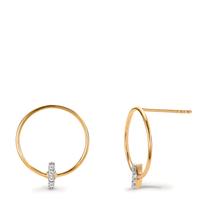 Pendant d'oreilles Or jaune 18K Diamant 0.04 ct, 8 Pierres, w-si Ø13 mm-605707