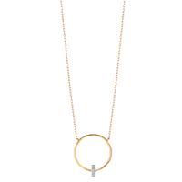 Collier Or jaune 18K Diamant 0.02 ct, 4 Pierres, w-si 40-42 cm-605708