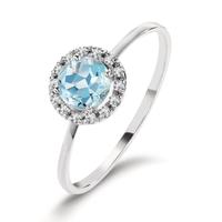 Bague Or blanc 18K Diamant 0.084 ct, w-si, Topaze-605709