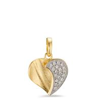 Pendentif Or jaune 9K Zircone Coeur Ø11 mm-605732