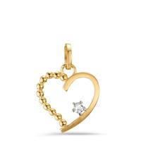 Pendentif Or jaune 9K Zircone Coeur Ø12 mm-605733