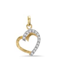 Pendentif Or jaune 9K Zircone Coeur Ø12 mm-605735