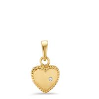 Pendentif Or jaune 9K Zircone Coeur Ø7.5 mm-605743