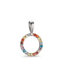 Pendentif Argent Zircone coloré Rhodié Ø9 mm-605753