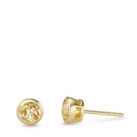 Clous d'oreilles Argent Quartz jaune, 2 Pierres jaune Plaqué or Ø6 mm-605764