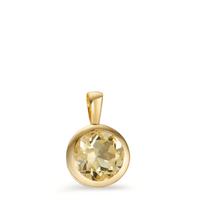Pendentif Argent Quartz jaune jaune Plaqué or Ø10 mm-605765