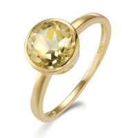 Bague Argent Quartz jaune jaune Plaqué or Ø9 mm-605766