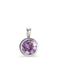 Pendentif Argent Améthyste Rhodié Ø10 mm-605781