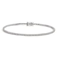 Bracelet Or blanc 18K Diamant 1 ct, 92 Pierres, w-si 19 cm-605795