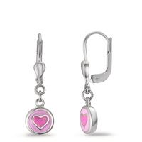 Pendant d'oreilles Argent Rhodié Coeur Ø7 mm-605799