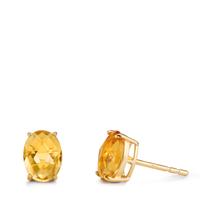 Clous d'oreilles Or jaune 9K Citrine 2 Pierres-605823