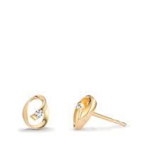 Clous d'oreilles Or jaune 9K Zircone 2 Pierres-605829