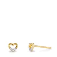 Clous d'oreilles Or jaune 9K Zircone 6 Pierres Coeur Ø5 mm-605938
