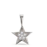 Pendentif Or blanc 9K Zircone 6 Pierres Ø10 mm-605942